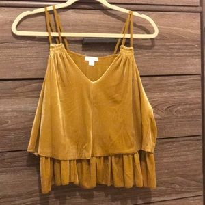 Gold ruffled tank